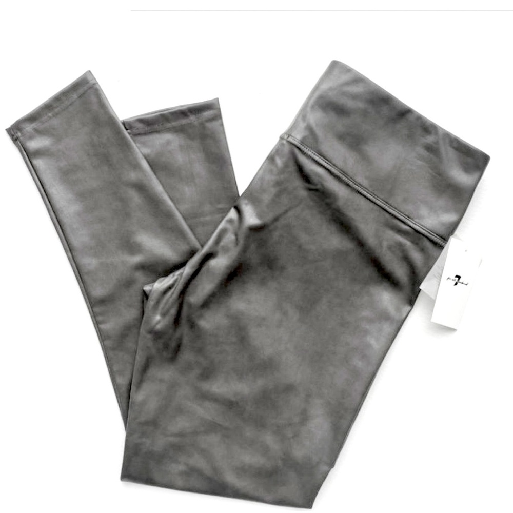 7 for all mankind Gray Faux Leather Leggings
